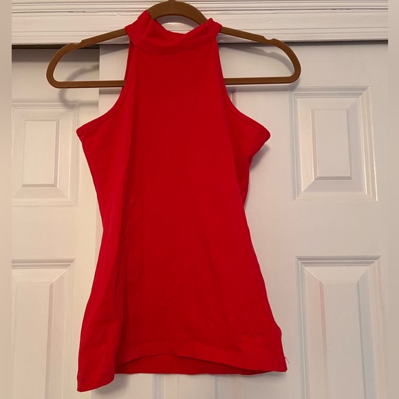 guess jeans sleeveless red turtleneck top - Picture 1 of 5